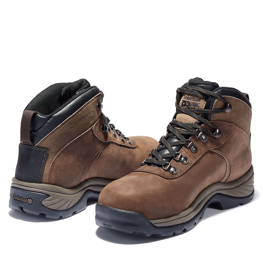 Botas de Trabajo Masculino - Timberland Pro® Flume Impermeavel Steel-Toe - PXAIG8793 - Marrom/Pretas